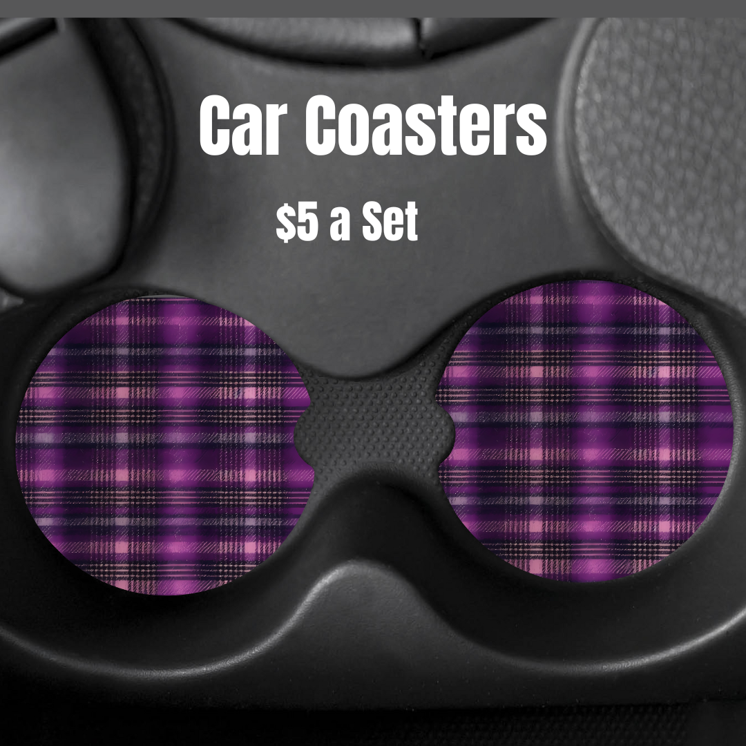 Plaid Panache Car Coasters