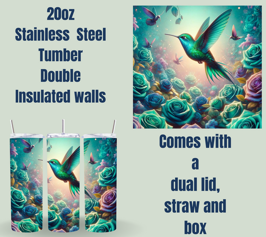 Enchanted Blossom Hummingbird Tumblers