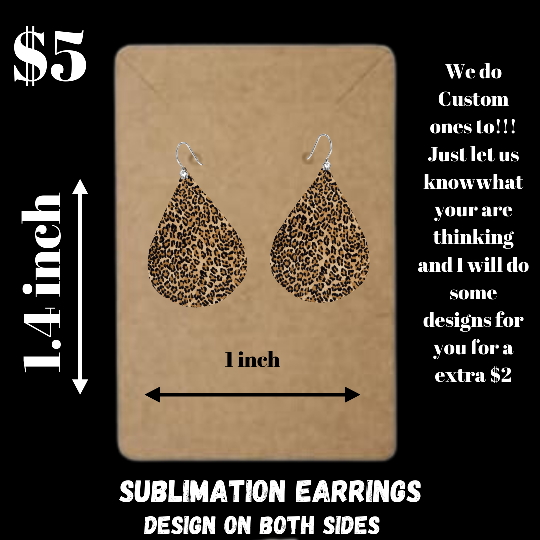 Leopard Sublimated Earrings