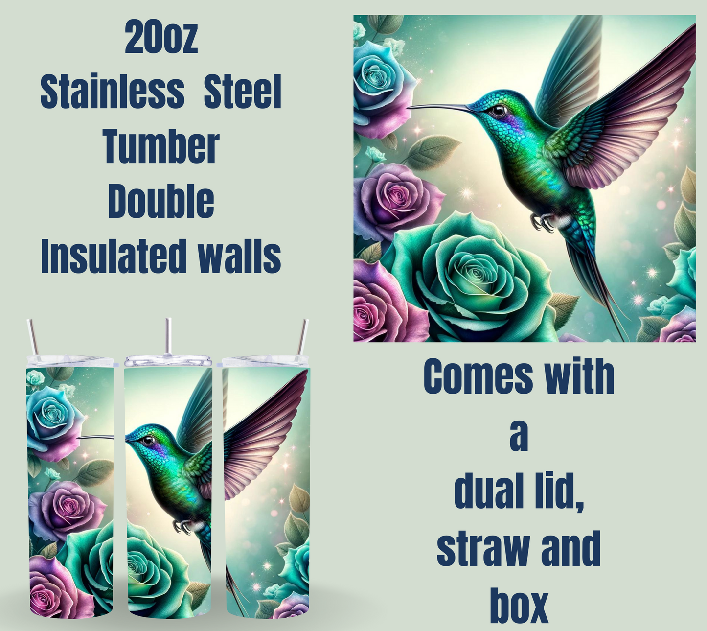 Enchanted Blossom Hummingbird Tumblers