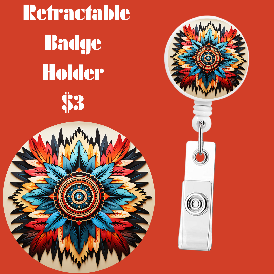 Aztec Mosaic Retractable Badge Reels