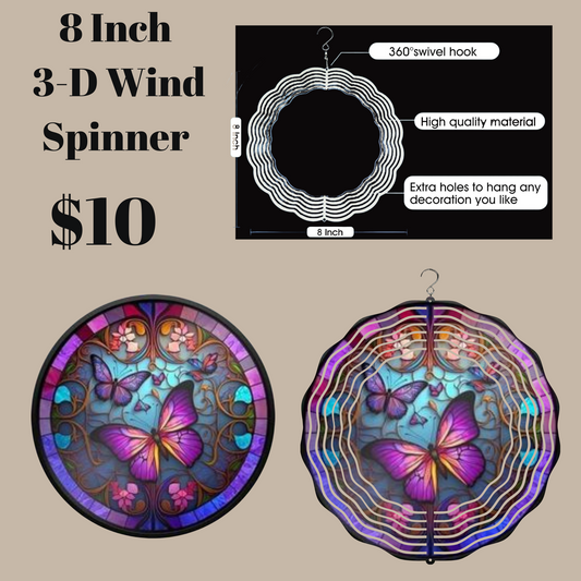 Enchanted Garden Butterfly 3D Wind Spinner