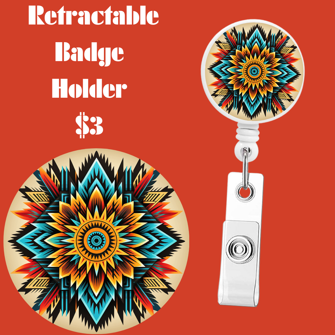 Aztec Mosaic Retractable Badge Reels