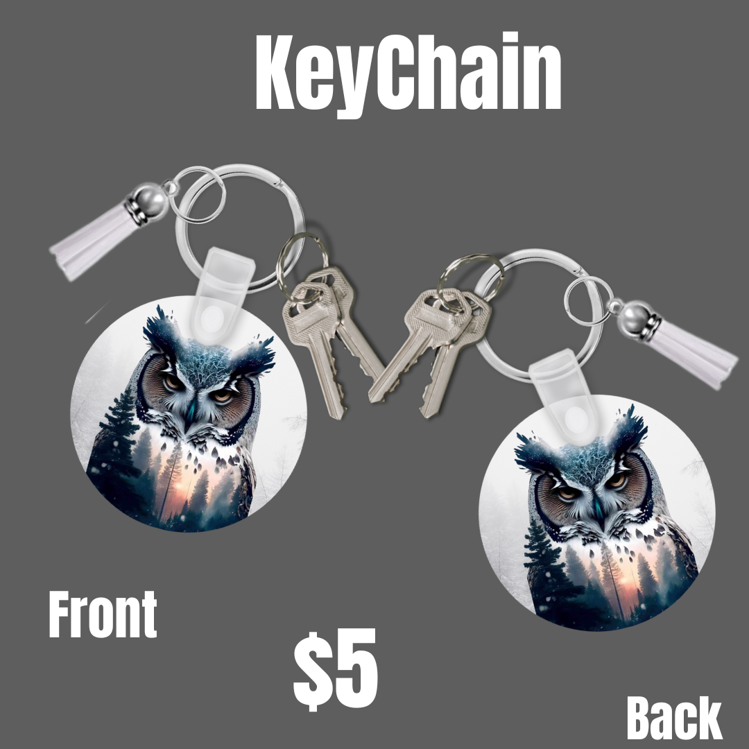 Owl Round Keychain