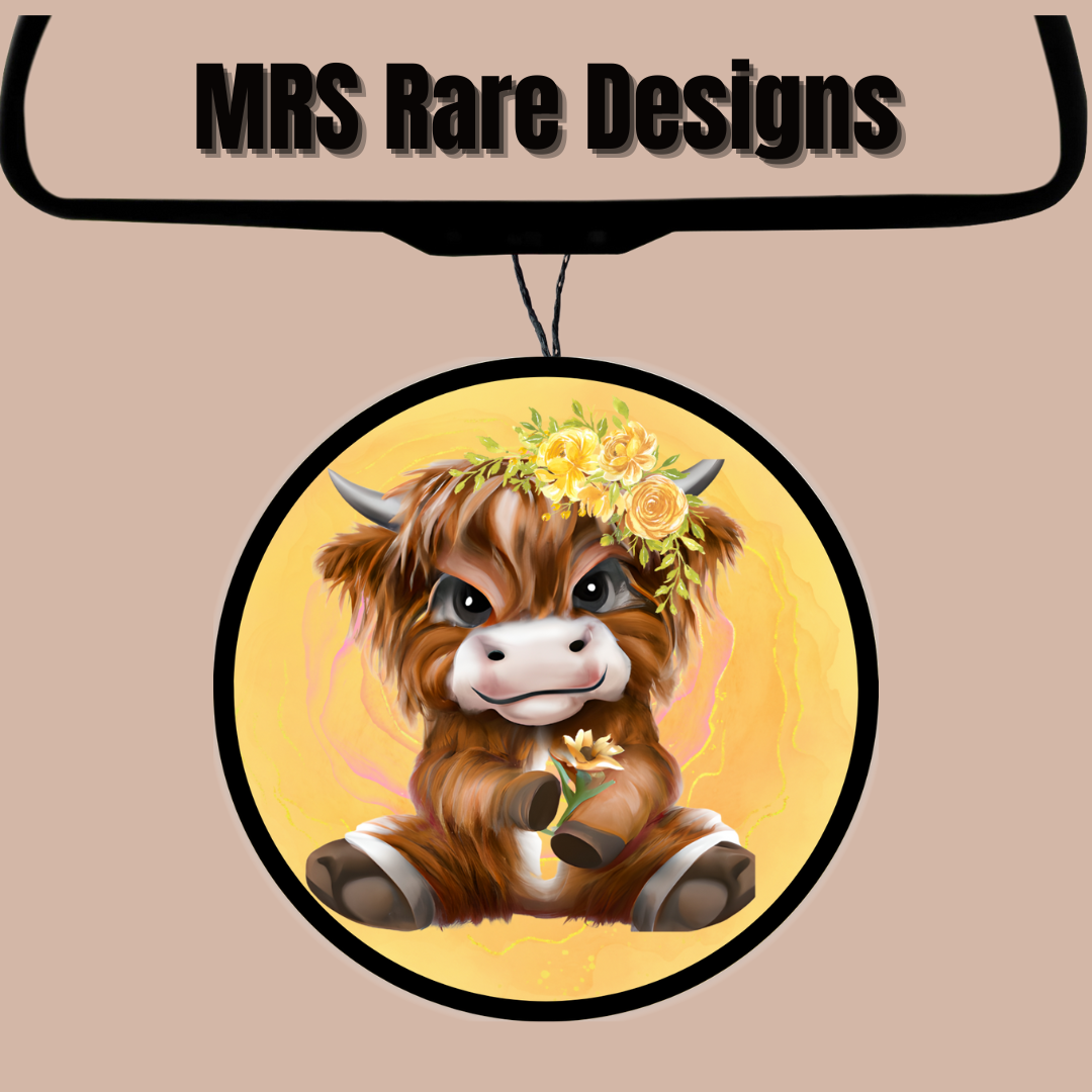 Cute Highland Cow Car Charm