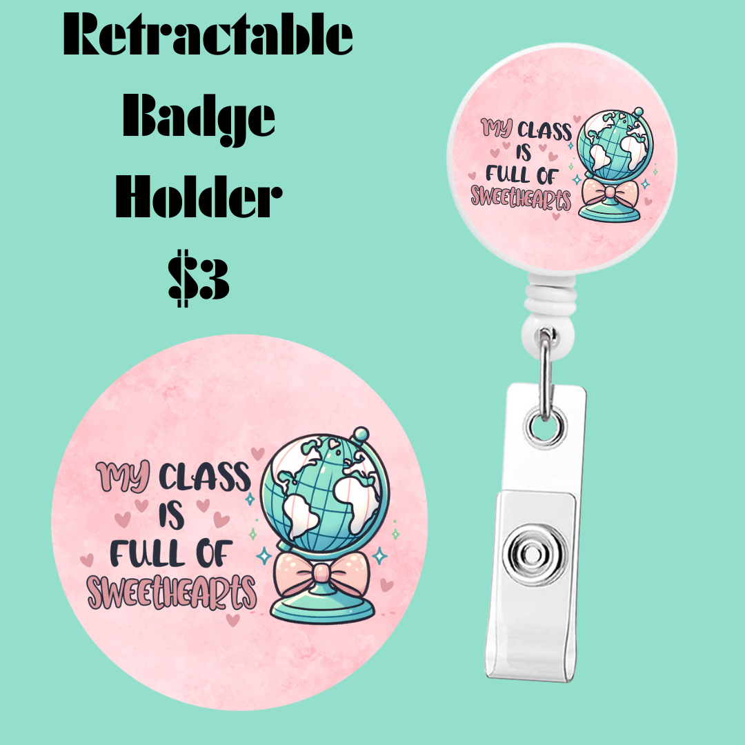 Charming Educator's Retractable Badge Collection