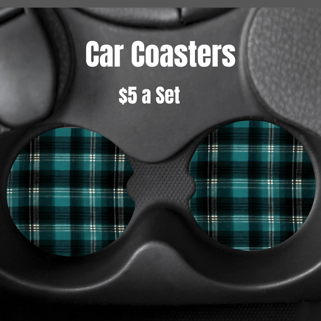 Plaid Panache Car Coasters