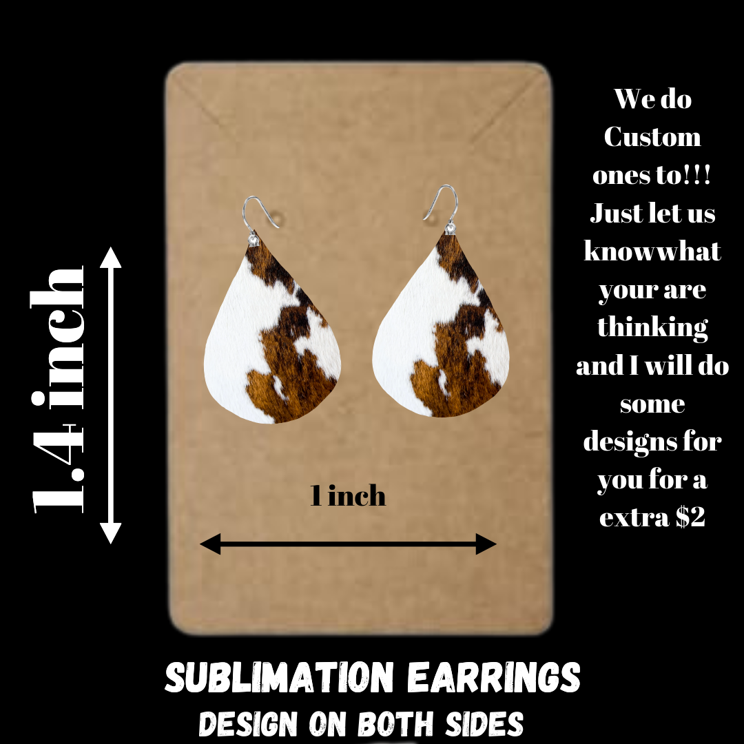 Cowhide Sublimated Earrings