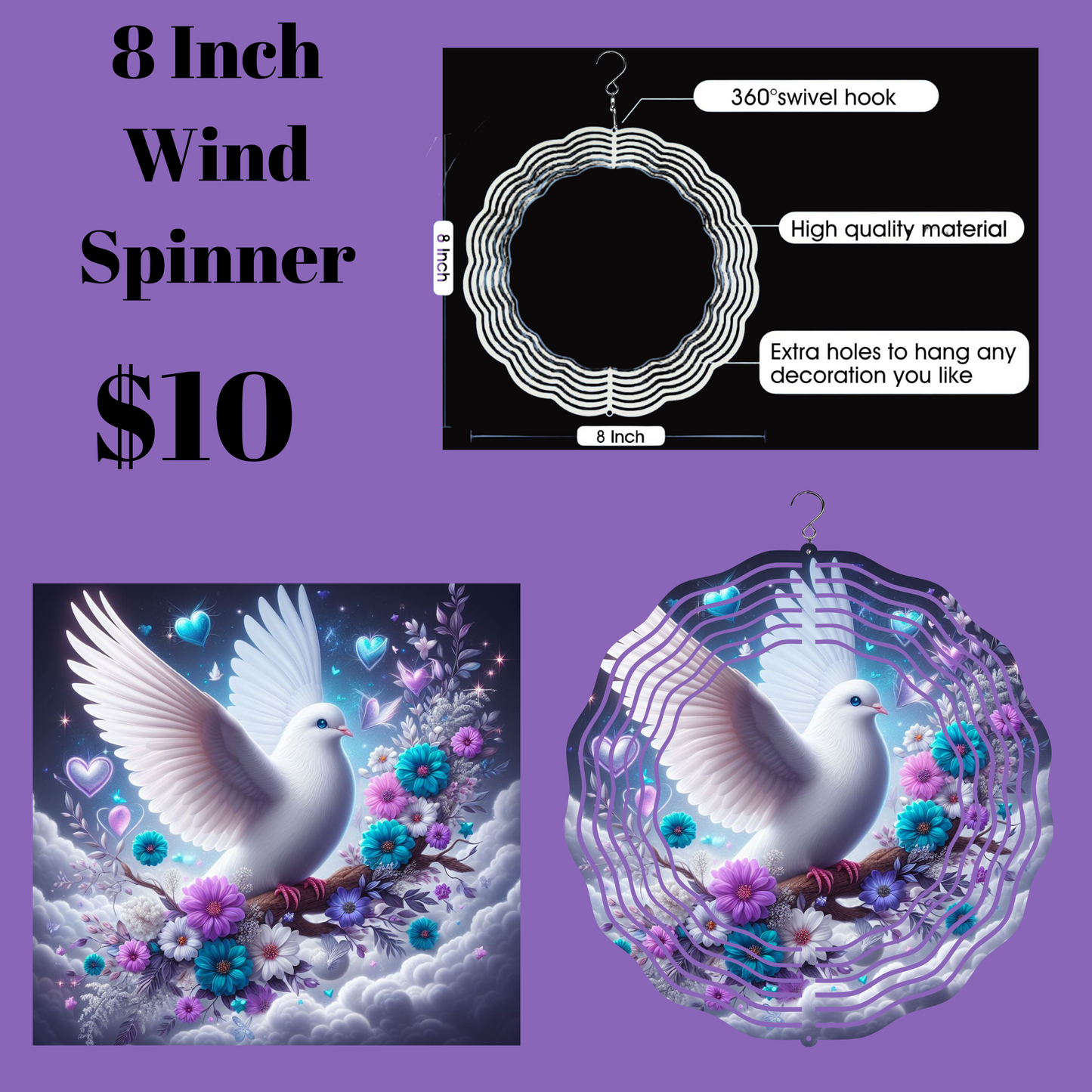 Serene Dove 3D Wind Spinner