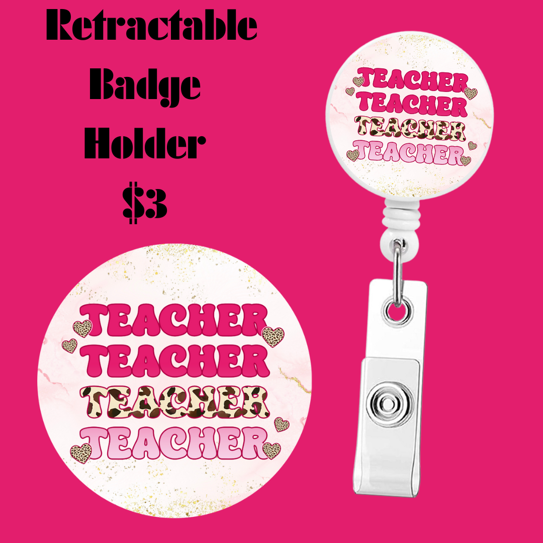 Charming Educator's Retractable Badge Collection