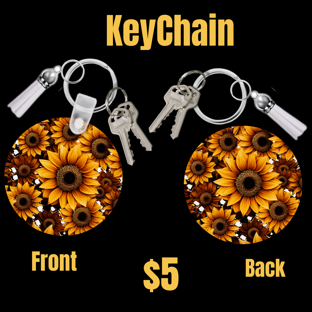 Sunbeam Keychain – Dual-Sided Sunflower Design