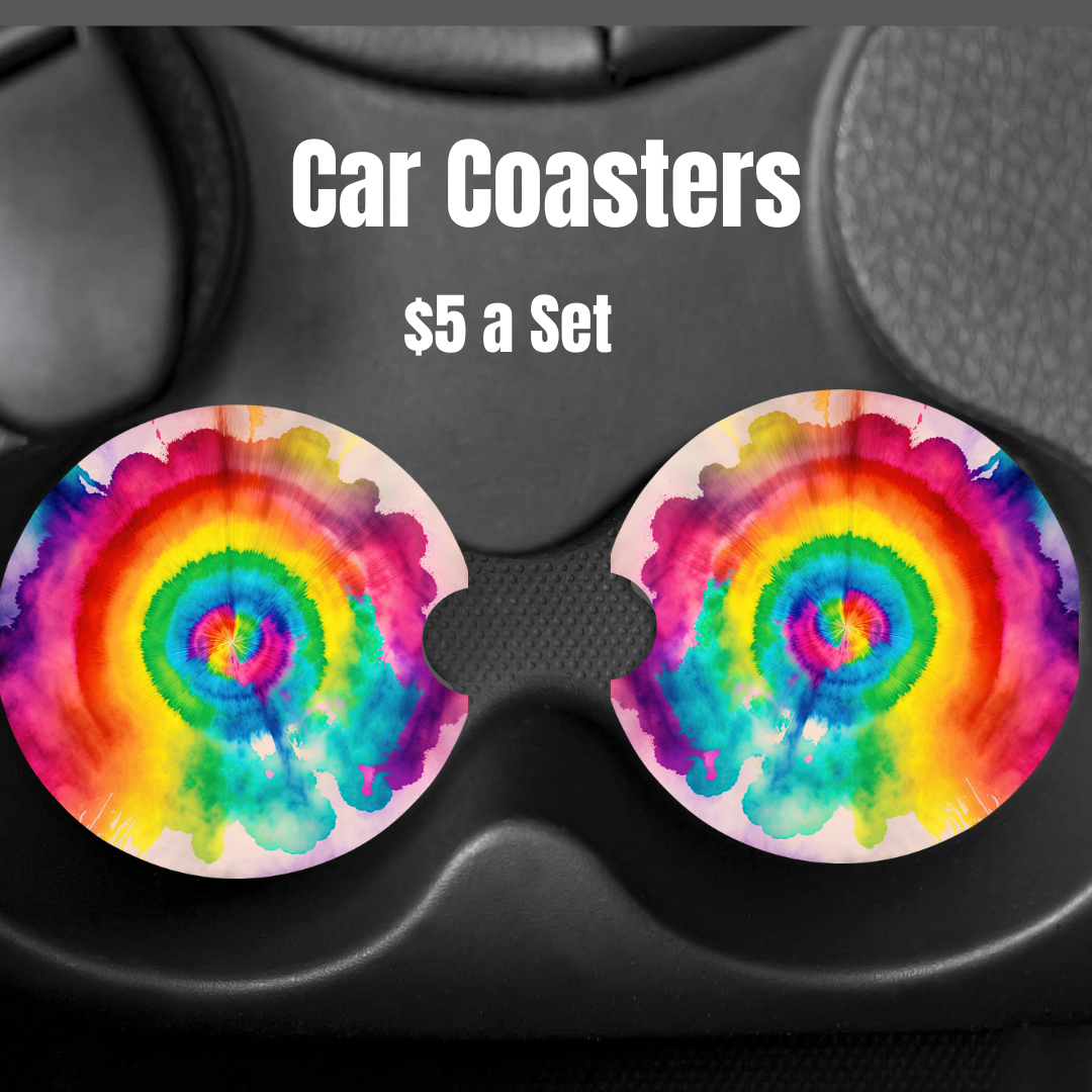 Tye Dye Car Coasters