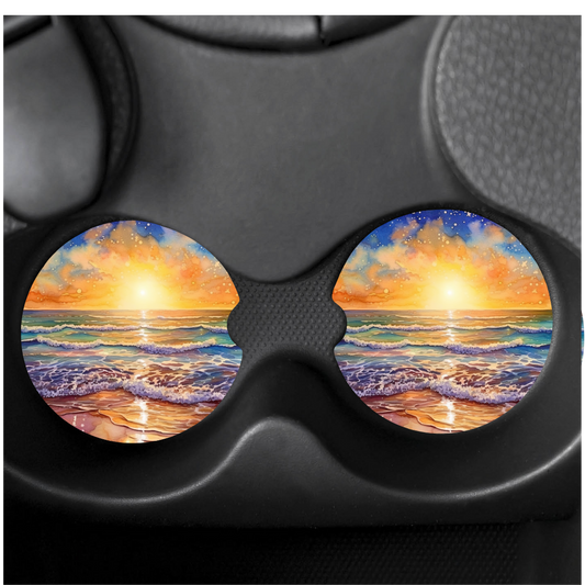 Ocean Sunset Car Coasters