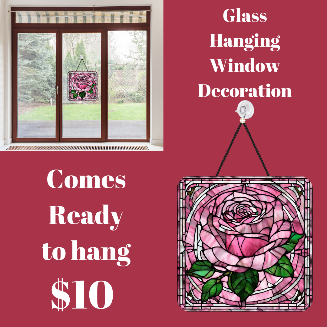 Blooming Rose Stained Glass Window Charm
