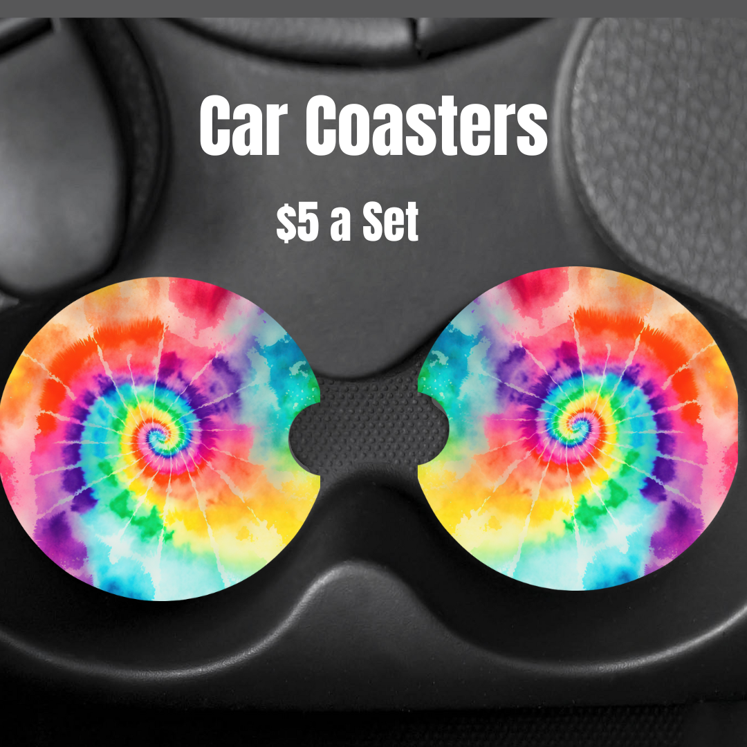 Tye Dye Car Coasters