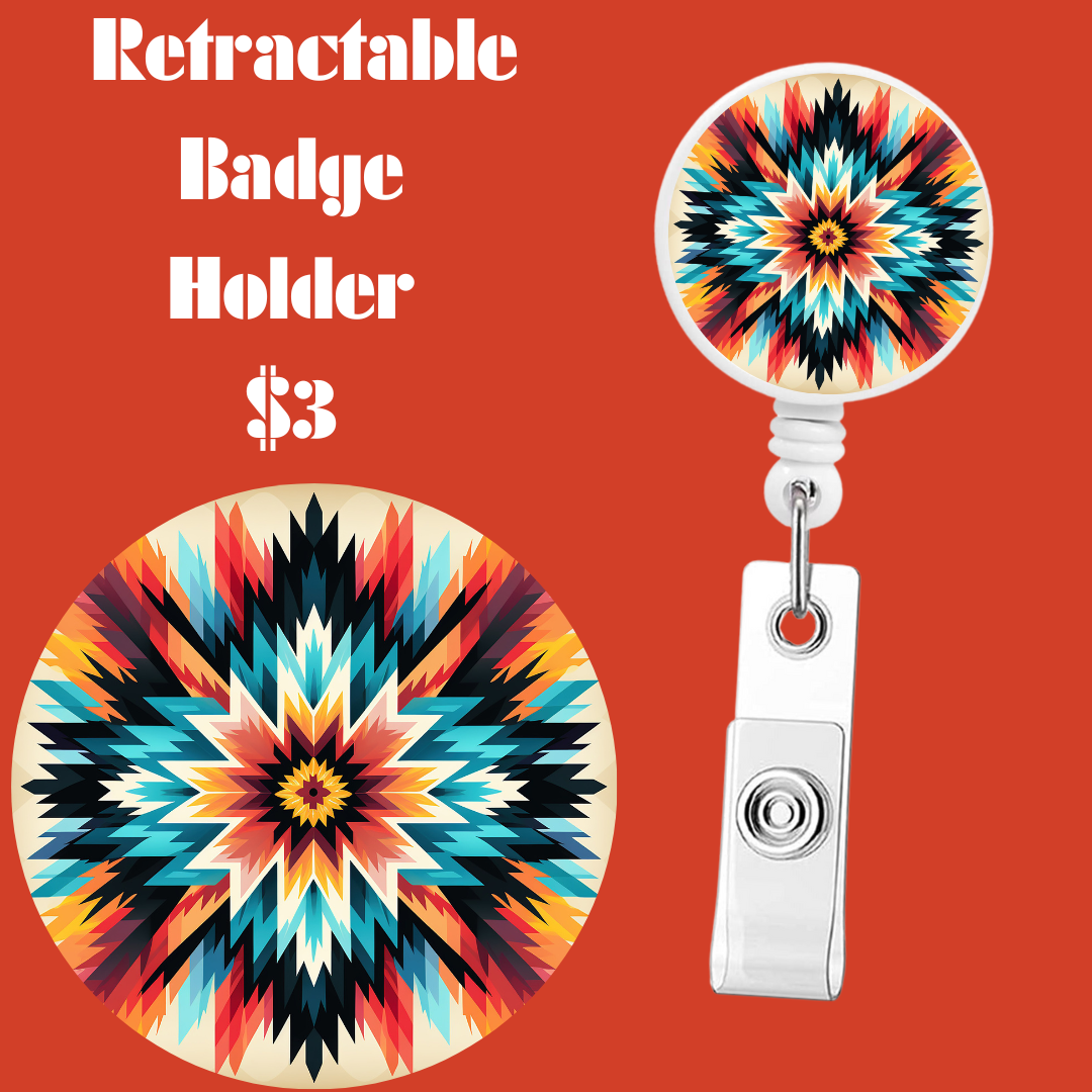 Aztec Mosaic Retractable Badge Reels