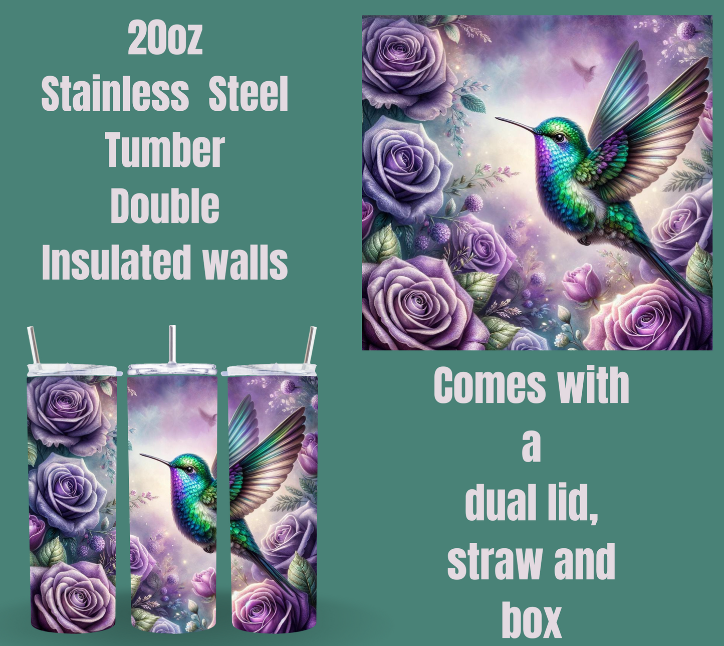 Enchanted Blossom Hummingbird Tumblers