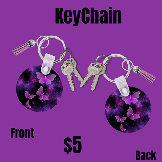 Purple Butterflies Key Chain