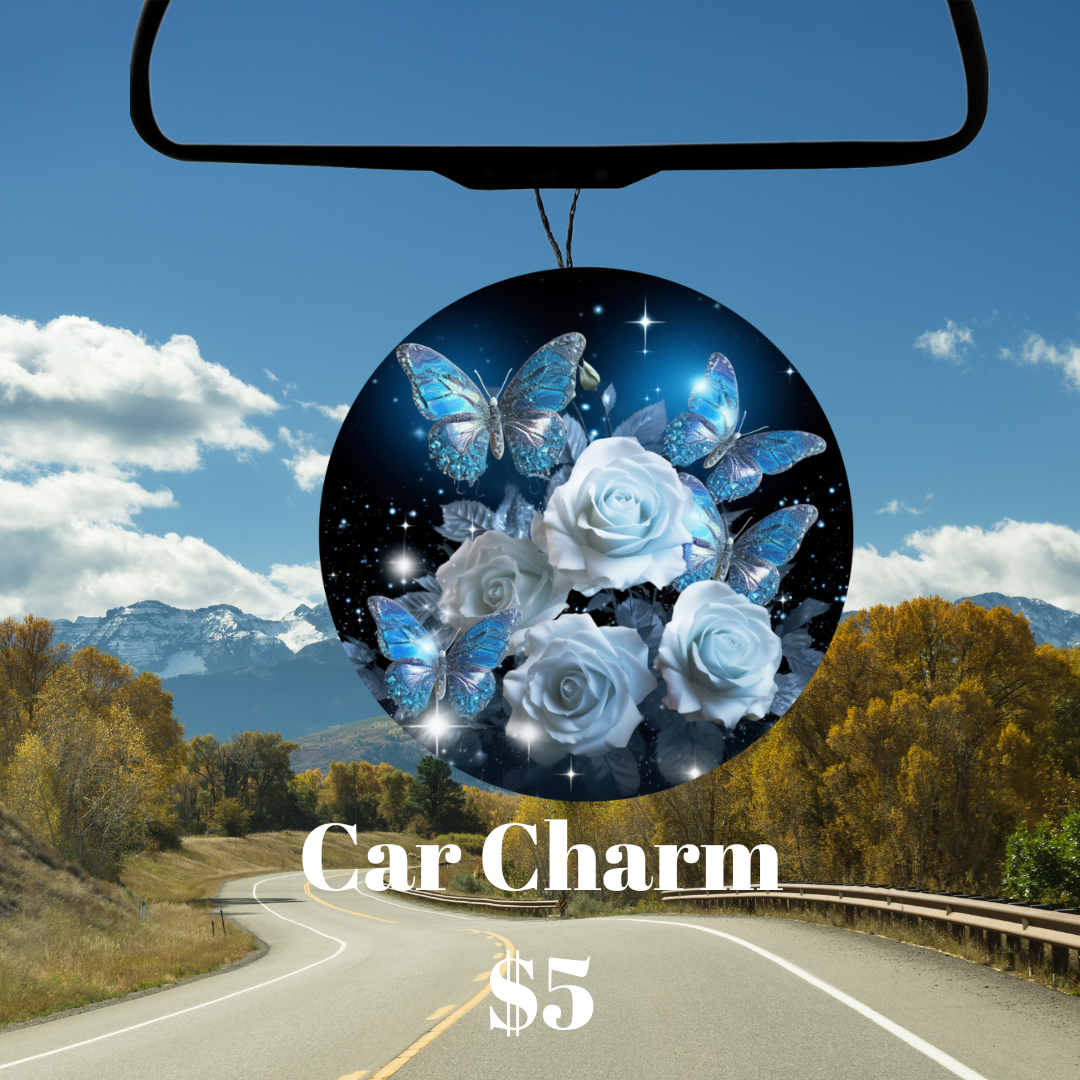Butterflies and Roses Car Charms