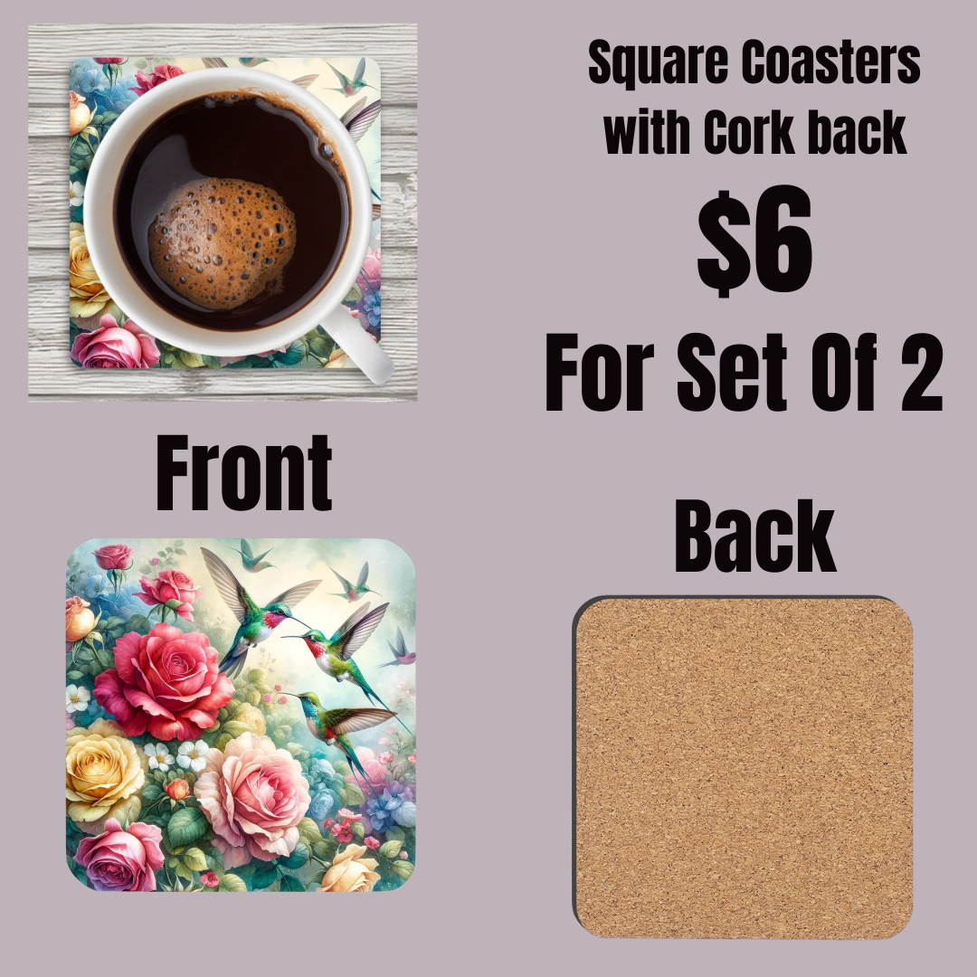 Enchanted Garden Hummingbird Coasters