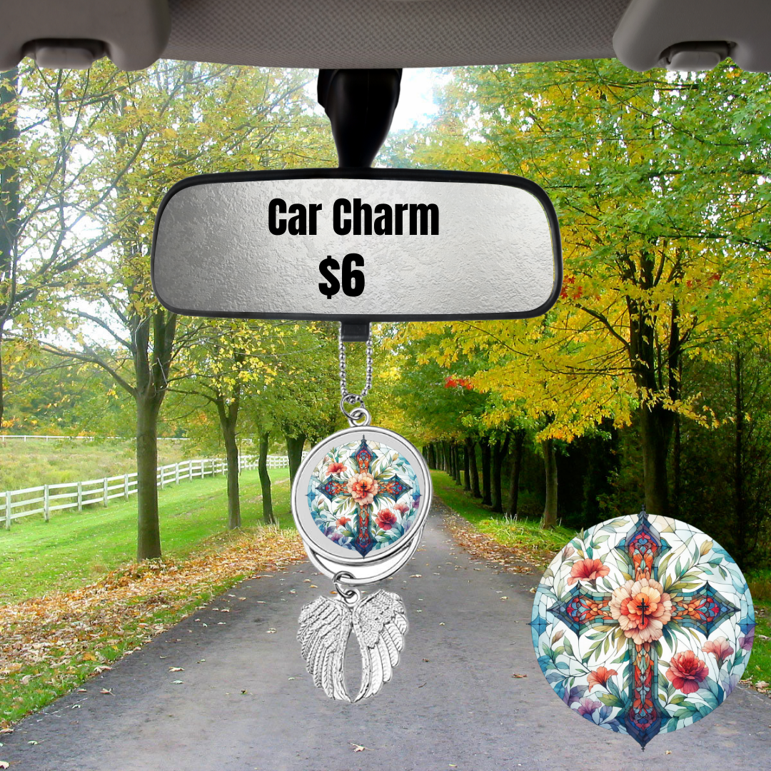 Eternal Garden Cross Car Charms