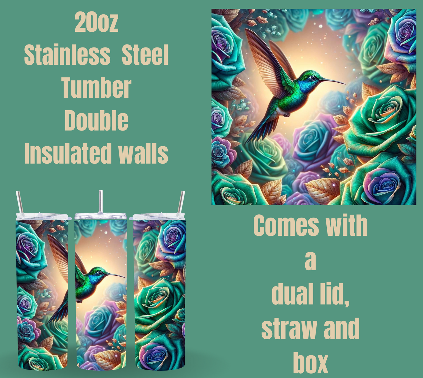 Enchanted Blossom Hummingbird Tumblers