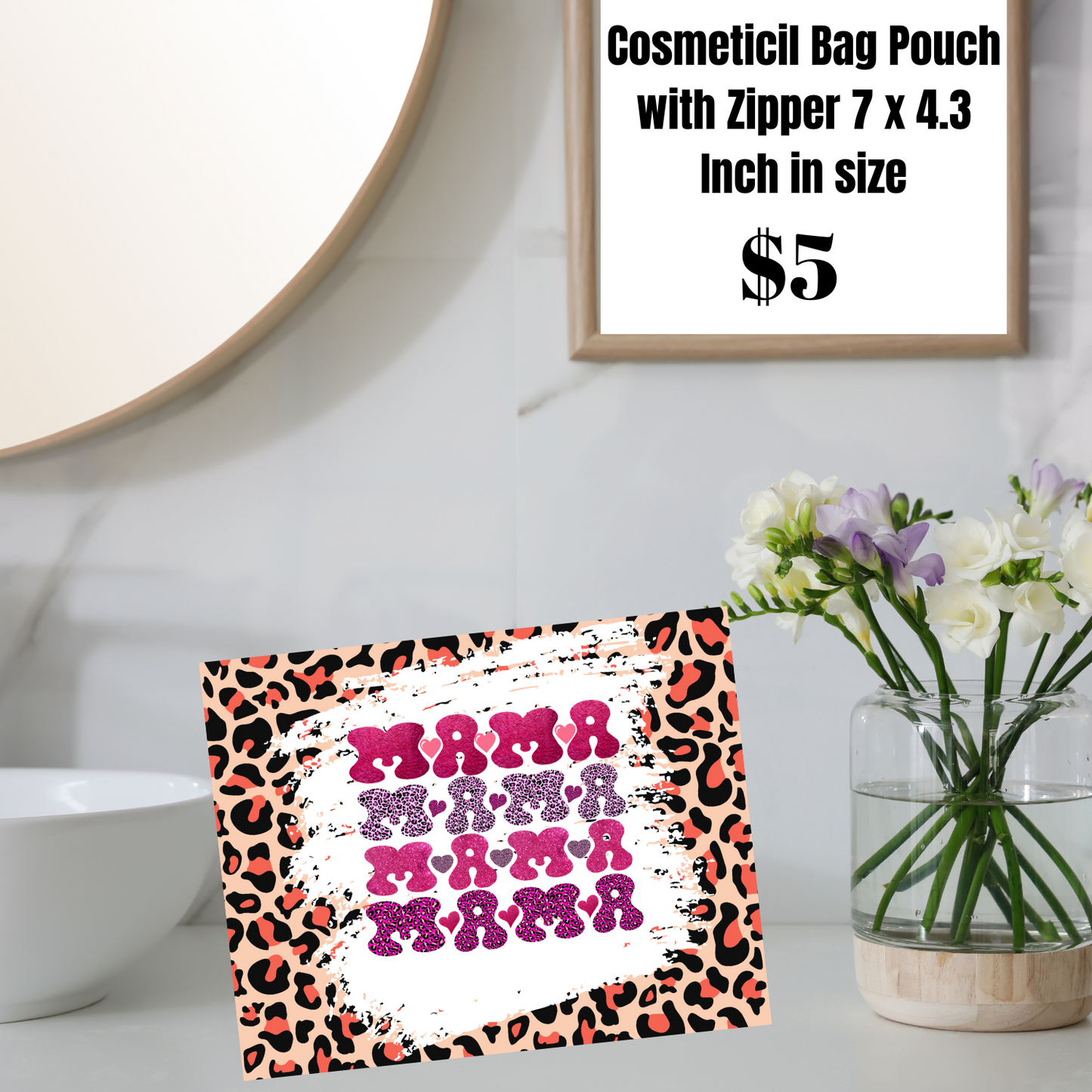 Mama Bear's Leopard Print Cosmetic Bags