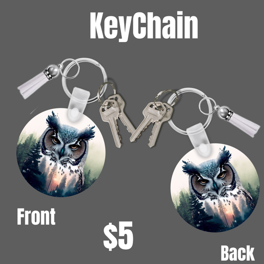 Owl Round Keychain