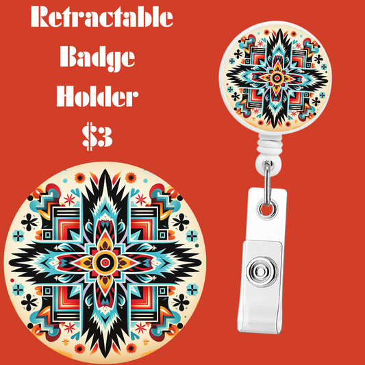 Aztec Mosaic Retractable Badge Reels