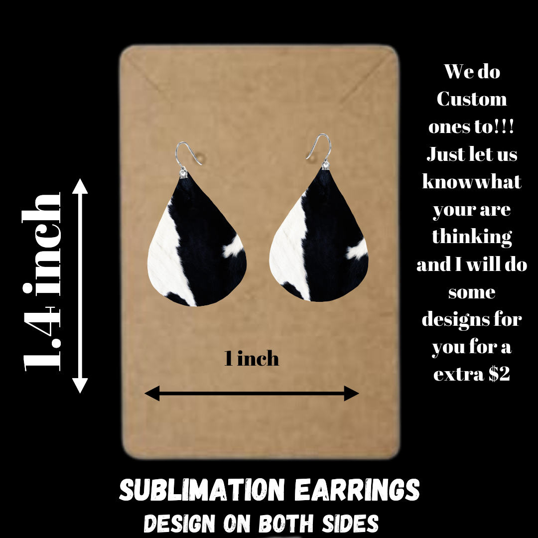 Cowhide Sublimated Earrings