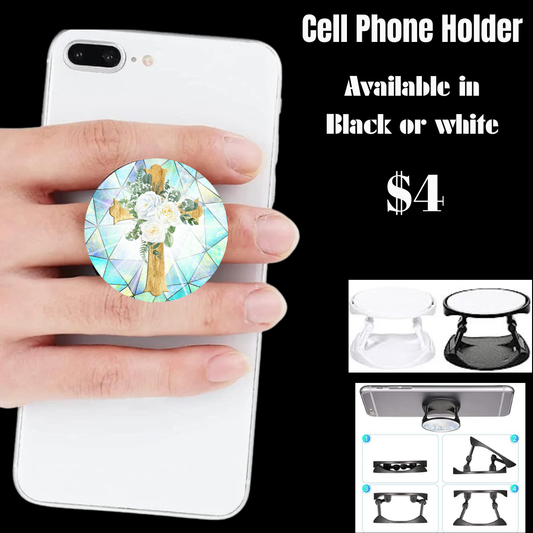 Stained glass with a beautiful cross Popsocket