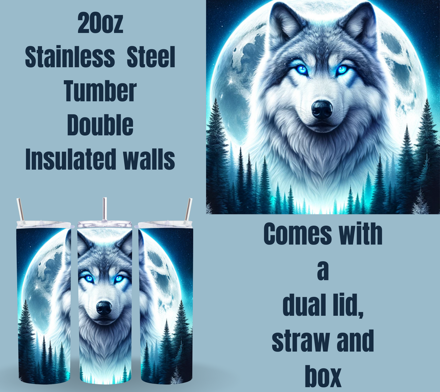 Mystic Wolf Stainless Steel Tumbler Series