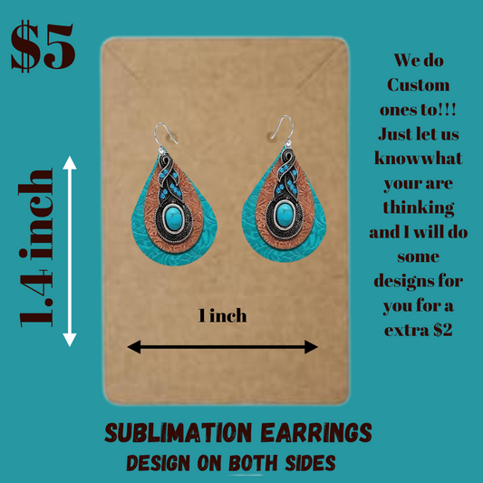 Sublimated Turquoise Earrings