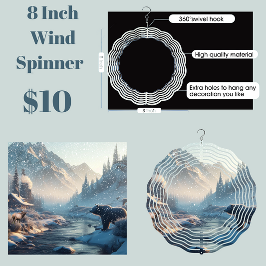 Winter Wilderness Retreat 3D Wind Spinner