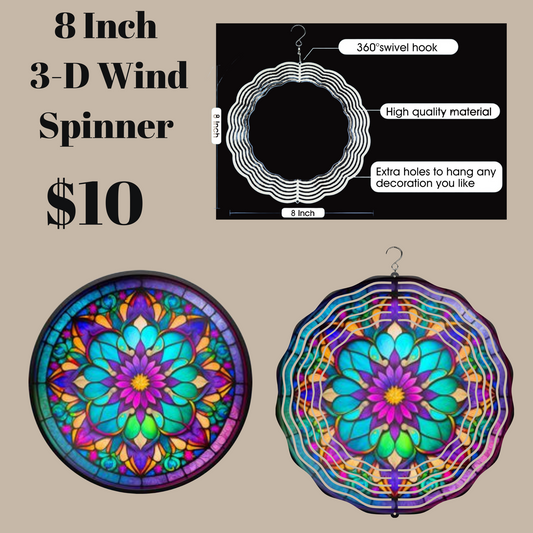 Vibrant Mandala Harmony 3D Wind Spinner 1