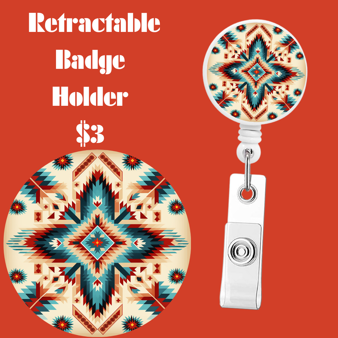 Aztec Mosaic Retractable Badge Reels