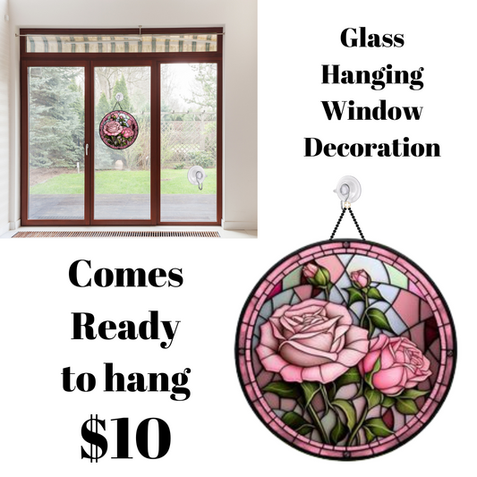 Rose Garden Stained Glass Window Elegance