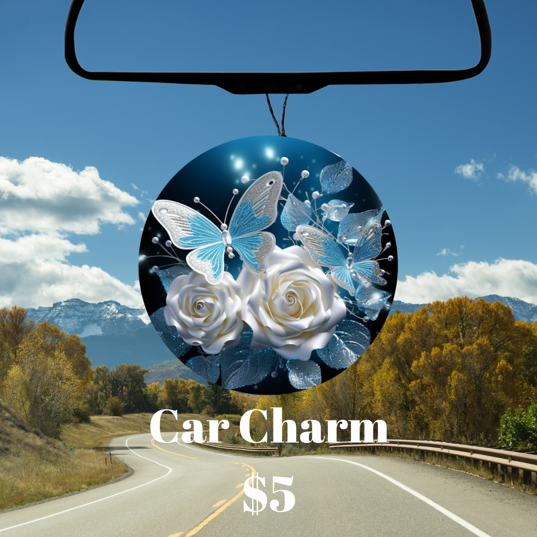Butterflies and Roses Car Charms