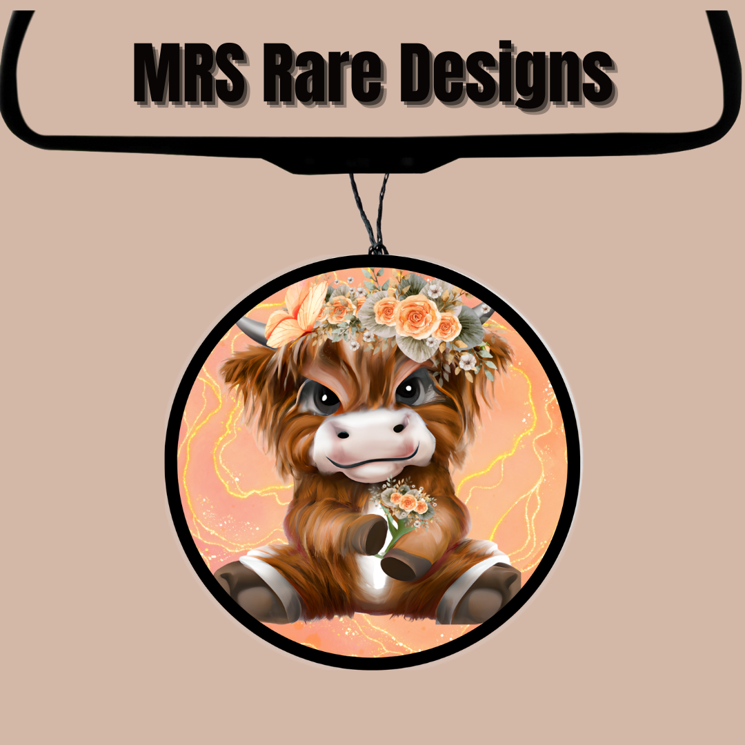 Cute Highland Cow Car Charm