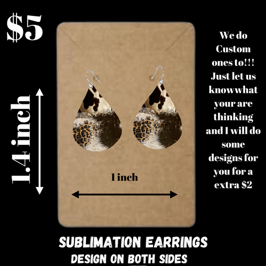 Leopard Sublimated Earrings