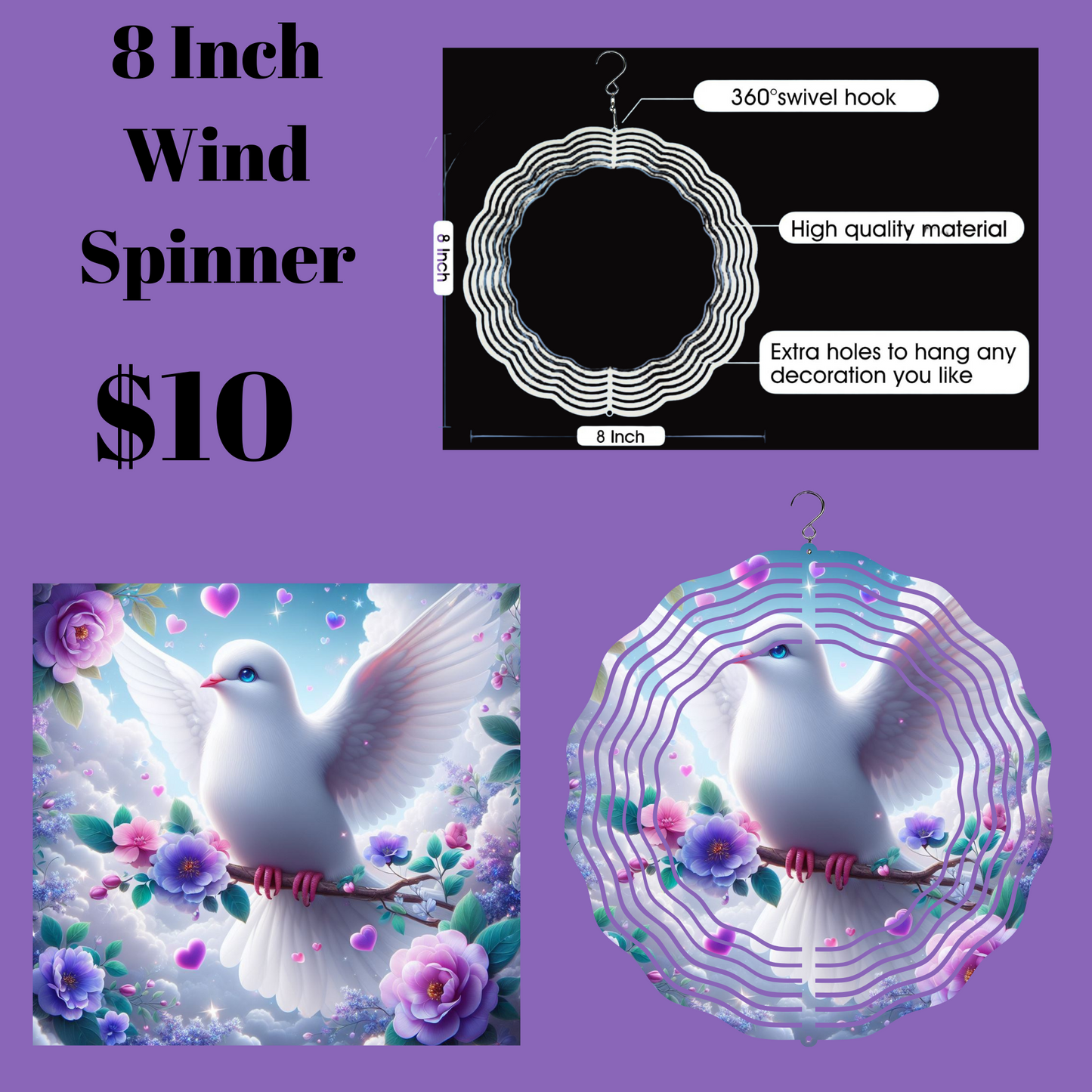 Serene Dove 3D Wind Spinner