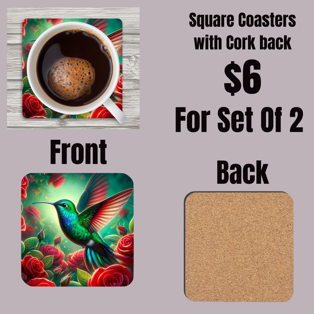 Enchanted Garden Hummingbird Coasters