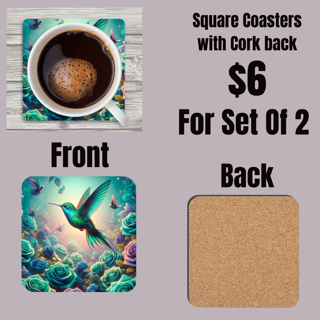 Enchanted Garden Hummingbird Coasters