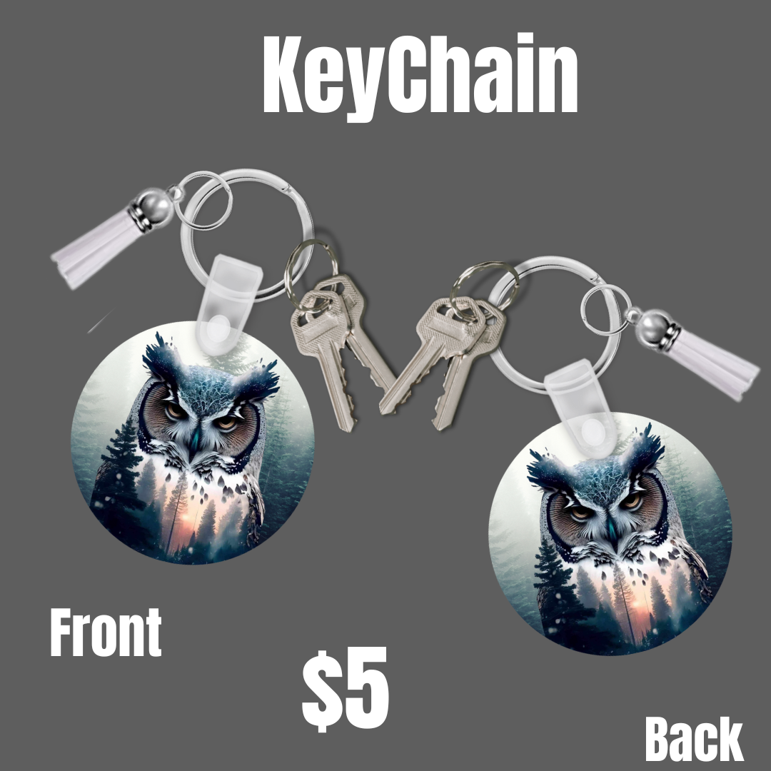 Owl Round Keychain
