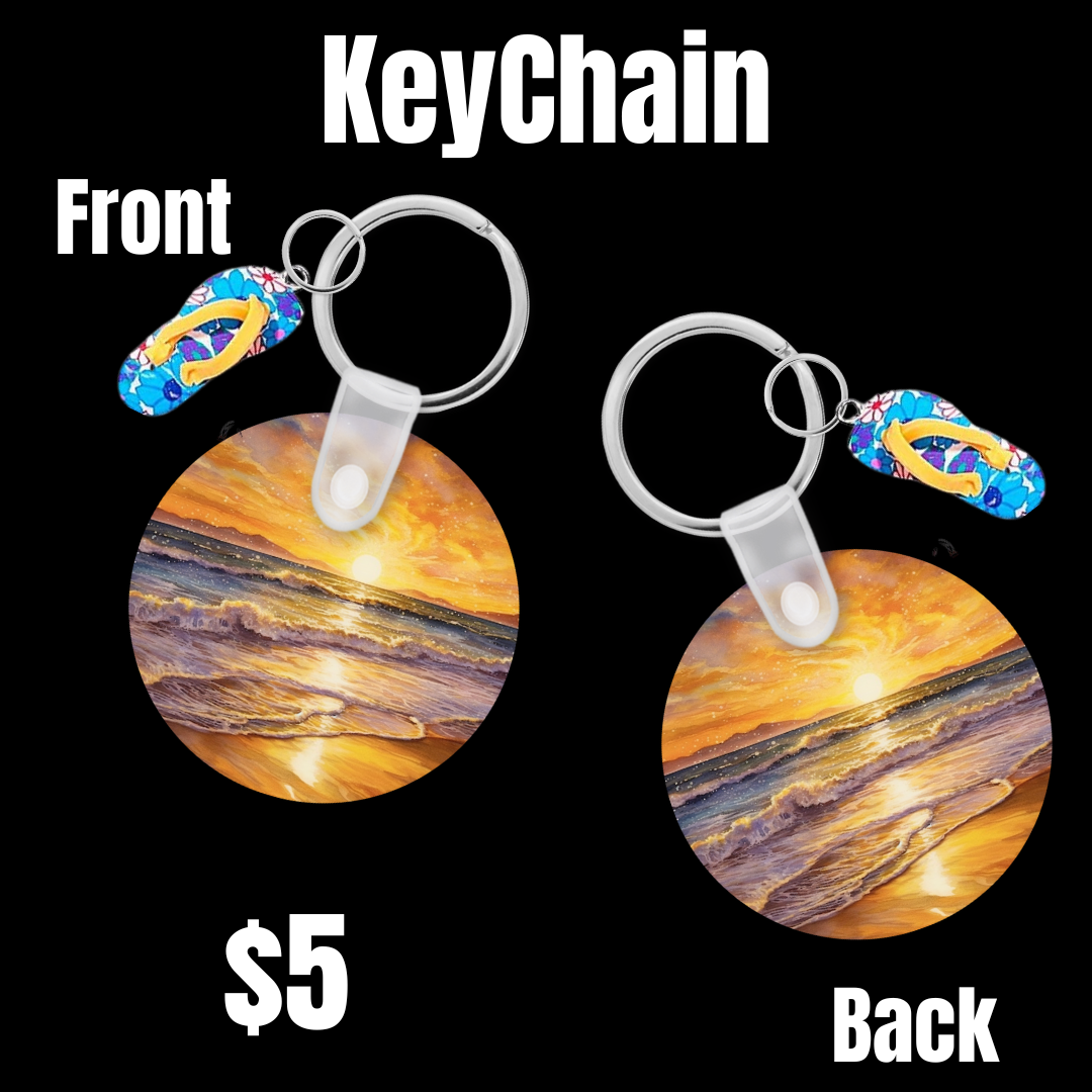 Sunset Ocean Key Chain