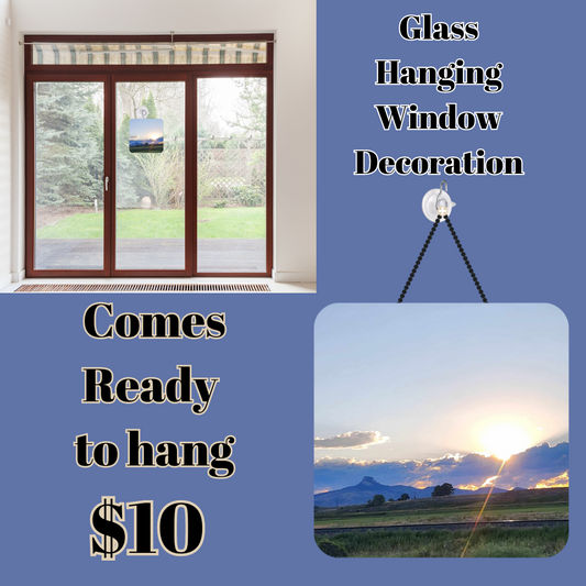 Heart Mountain Sunset Glass Hanging Window Decoration