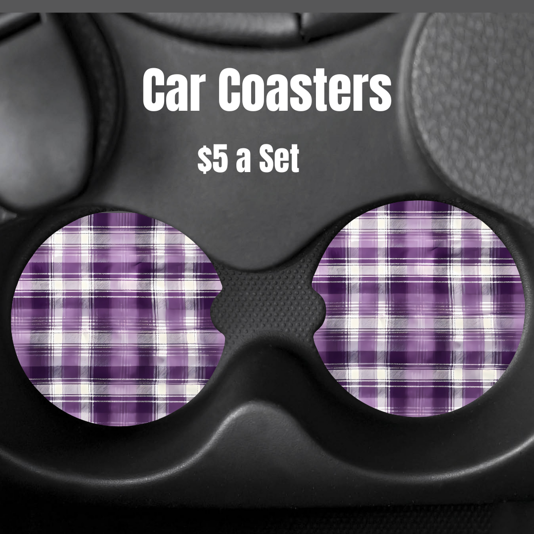 Plaid Panache Car Coasters
