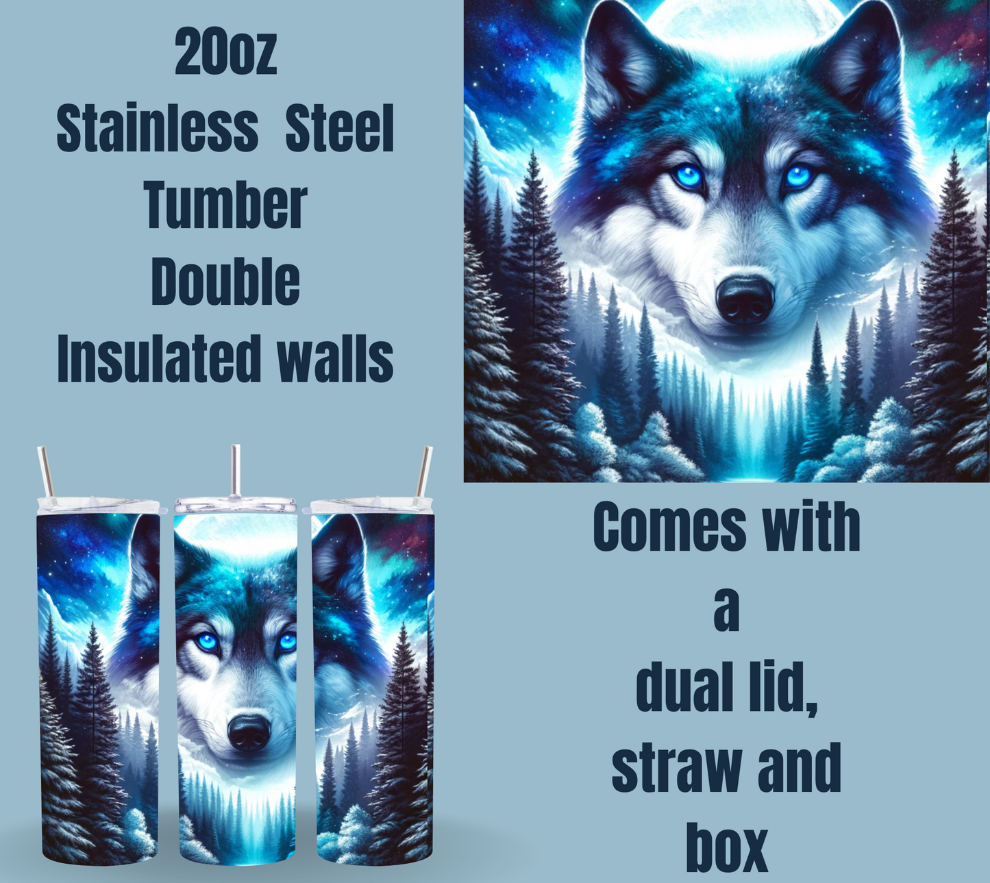 Mystic Wolf Stainless Steel Tumbler Series