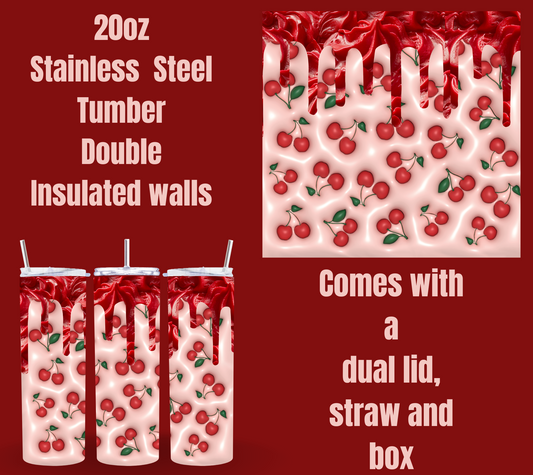Cherry Bliss 20oz Stainless Steel Tumbler