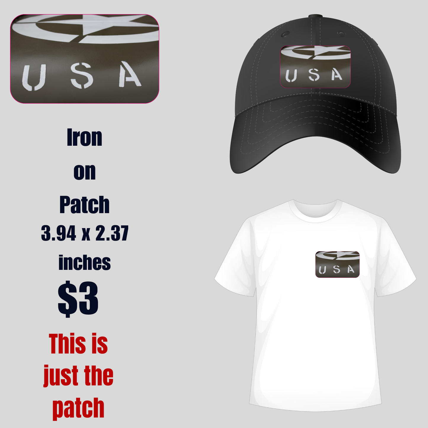 Patriotic USA Iron-On Patch